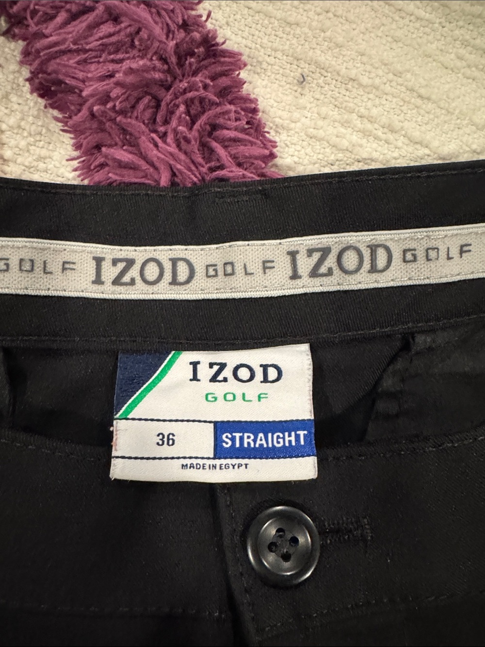 Izod Golf Black Straight-Fit Pants